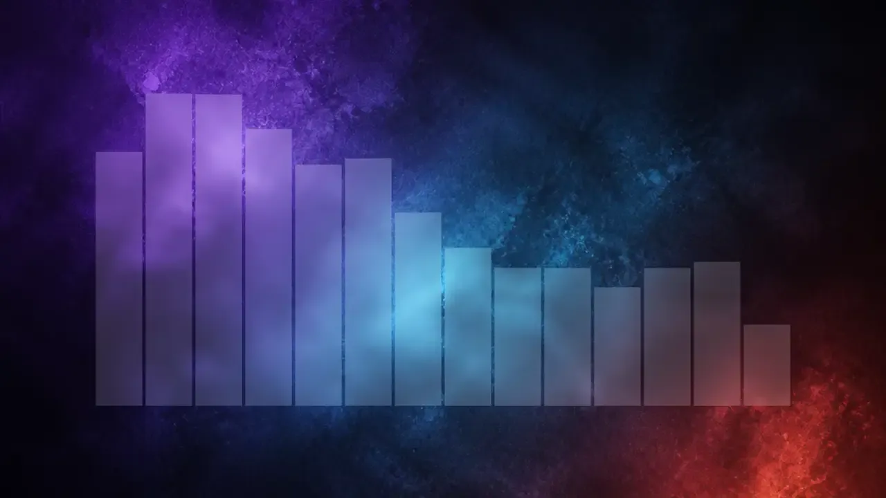 A blue and violet audio spectrum made with seeaud.io.